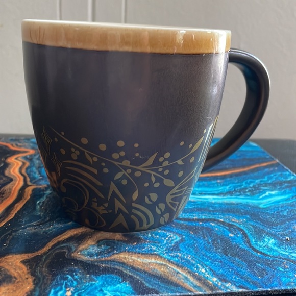 Starbucks New Bone China mug cup 2011 browns and golds - Picture 5 of 7